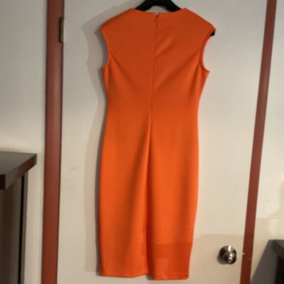 New York & Company Orange Sleeveless Sheath Dress | Size M - Picture 7 of 8